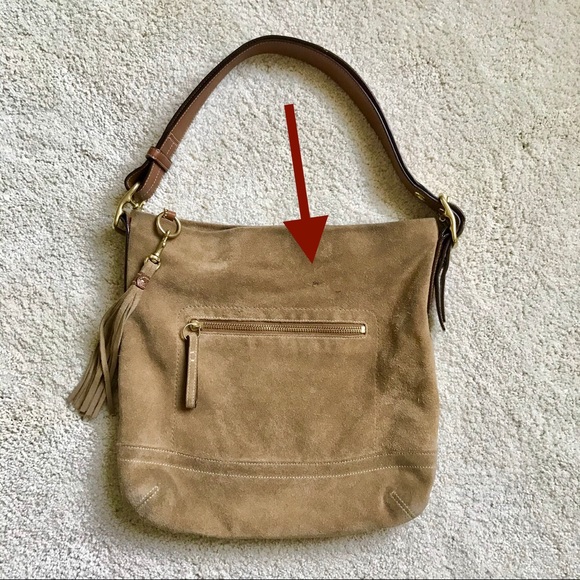 Tan Suede Coach Swingpack Convertible - Picture 5 of 8